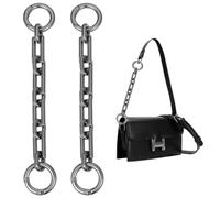 UNICRAFTALE 2 Uds. Correas de Cadena para Bolso de 14.5 cm de Largo Extensor de Correa para Bolso de Aleación Cadenas Cruzadas Cadena de Bolso Negra con Anillos de Puerta de Resorte Reemplazo de Bolsa