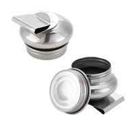 UNICRAFTALE 2 vasos de pintura al óleo de acero inoxidable, vasos individuales para palés, 53,5 x 43 mm, cucharón de metal, recipiente para ollas, cucharón de apertura grande, para dibujar