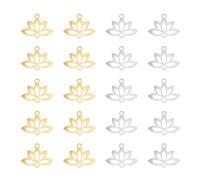 UNICRAFTALE 20 Pieza 2 Colores Dijes de Loto 201 Colgantes con Tema de Yoga Cortados con Láser de Metal de Acero Inoxidable Dijes Huecos Planos de Buda Y Loto Dijes de Símbolos Budistas