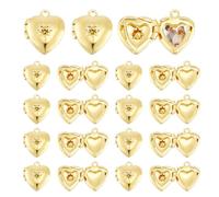 UNICRAFTALE 20 Piezas Colgantes Marco Fotos Corazón Dorados Medallones Metálicos Recuerdo Boda Ramo para Hombres Mujeres