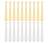 UNICRAFTALE 20 Uds Colgantes de Barra de 2 Colores Abalorio de Acero Inoxidable Colgante de Barra Cuboide Vertical Amuletos Hipoalergénicos para la Fabricación de Joyas de 31.5x3.5mm