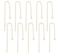 UNICRAFTALE 20 Uds Pendientes Dorados de Hilos de Oreja de Acero Inoxidable Hilos de Oreja de Cadena Larga de 109mm con Bucles Pendiente de Gota Enhebrador Hallazgo de Joyería
