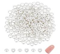 UNICRAFTALE 200 cuentas espaciadoras redondas planas de metal para hacer pulseras, collares, joyas, manualidades, agujero de 1 mm