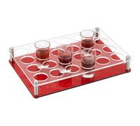UNICRAFTALE 24 vasos de chupito para bandeja, soporte para vasos de chupito de acrílico, para cerveza, copa de vino, bandeja para servir, vasos, organizador de vasos, expositores rojos para familias,