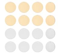 UNICRAFTALE 24Pcs 2 colores 304 colgantes de Acero Inoxidable de Aproximadamente 20 mm de Diámetro Estampado Grande Etiquetas En Blanco Encantos Kits de Fabricación de Joyas para Pendientes Pulsera