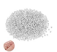 UNICRAFTALE 2500 cuentas redondas de hierro plateado, 2,5 x 2 mm, para pulsera, cadena de vientre, satélite, fabricación de joyas