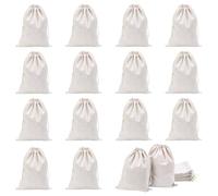 UNICRAFTALE 26 bolsas de algodón con cordón, grandes bolsas de tela de muselina de color natural a granel, reutilizables, lavables, bolsas de pan de lino para almacenamiento de frutas, productos, ropa