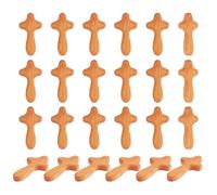 UNICRAFTALE 26 cruces de pino de madera, 64,5 mm, color marrón arena, portátil, para oración, regalo de Cristo, para oración, iglesia de palma