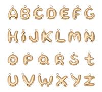 UNICRAFTALE 26pcs 18K Gold Plated A Z Letters Charms Cute Stainless Steel Word Pendants Initial Letter Charms for Jewelry Making Women Bracelet Necklace Choker DIY Hole 1.8mm