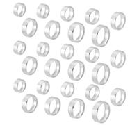 UNICRAFTALE 27 anillos de boda simples de acero inoxidable, 9 estilos, inscripción, anillos anchos, anillos clásicos sencillos para hacer joyas, regalo, anillo de compromiso, Metal no precioso