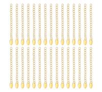 UNICRAFTALE 30 Pieza de Extensión de Cadena con Dijes Ovalados Cadenas de Extremo de 58-68 mm Cadenas Doradas Chapadas Al Vacío Cadena de Acero Inoxidable Colas de Extensión Pulsera Collar Cadena