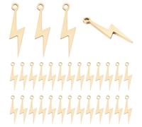 UNICRAFTALE 30 Piezas de Colgantes de Relámpago Chapados en Oro de 18 K Forma de Metal de Rayo Destello de Trueno Relámpagos Colgante para Pulsera Pendientes Fabricación de Joyería