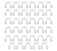 UNICRAFTALE 35pcs 316 Protector de Alambre de Acero Inoxidable Guardian Wire Guard Guardian Protectores Loops Accesorios En Forma de U para Hacer Joyas 7x5x1.5 mm Agujero 0.7 mm