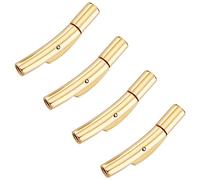 UNICRAFTALE 4 Juegos 304 Acero Inoxidable Columna Bayoneta Cierres 1.8-2 mm Agujero Tubo Cuero Cordón Extremos sombreros Snap Conectores Golden Snap Lock Material Cierres