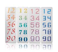 UNICRAFTALE 4 plantillas de metal reutilizables, plantillas de varios números para pintar, plantillas de acero inoxidable para manualidades, álbumes de recortes, álbum de fotos, tarjetas de papel