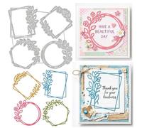 UNICRAFTALE 4 troqueles de corte de marco de flores para hacer tarjetas, plantillas reutilizables con temática de marco de carbono para manualidades, álbumes de recortes, decoración de manualidades