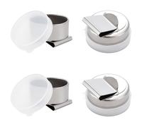 UNICRAFTALE 4 vasos de pintura al óleo de acero inoxidable, vasos individuales para palés, 43 x 25 mm, cucharón de metal, recipiente para ollas, cucharón de apertura grande, para dibujar