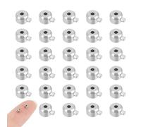 UNICRAFTALE 40 piezas de cuentas de crimpar de acero inoxidable, separadores para gabinetes, columna, tapones para cordones, metal para la creación de joyas