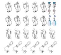 UNICRAFTALE 40 piezas de pendientes de acero inoxidable transformados ganchos con trabillas fáciles de abrir herrajes para pendientes con pasador para pendientes no perforados clips para pendientes
