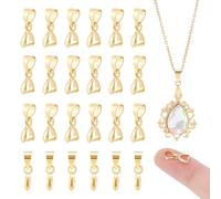 UNICRAFTALE 40 piezas rompehielos Pinch Bails auténtico 18 K chapado en oro colgante Pinch Bails latón Snap On Bails colgante conector pinch colgante Charm colgante conectores para joyas resultados 9