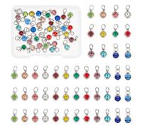 UNICRAFTALE 48 colgantes de acero inoxidable 304 con piedra natal de cristal de diamantes de imitación para pulseras, aretes, collares, llaveros, gargantillas, fabricación de joyas, 11mm, Metal no