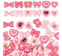 UNICRAFTALE 48 unidades 12 colgantes de resina diferentes para San Valentín: rosa corazón parte trasera plana lazo cabujones 15 20 mm de largo