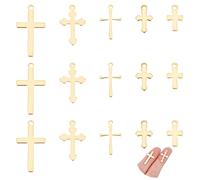 UNICRAFTALE 5 Estilos Encantos de Cruz 50pcs Colgantes de Cruz Ankh Dorados Encantos de Acero Inoxidable Colgantes de Encanto de Metal para Fabricación de Joyas Aproximamente 12-23 mm de Largo