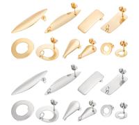 UNICRAFTALE 5 Formas Posts Para Pendientes Con Tuerca 20 Piezas Pendientes Stud Hipoalergenicos Alfiler 0.8 mm Acero Inoxidable Componentes Pendientes Formas Mixtas Studs Para Hacer Joyeria DIY