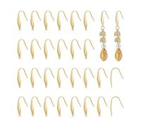 UNICRAFTALE 50 ganchos para pendientes dorados para orejas de acero inoxidable ganchos para peces gancho para pendientes Inmm etallo con anillos ganchos para pendientes franceses anchos para DIY 20 x