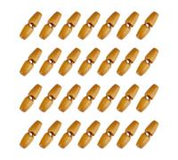 UNICRAFTALE 50 piezas Botones de Madera 30mm Botones de Cuerno de Madera Botones de Basculante de Madera de 1 Agujero Botón de Abrigo Vintage de Madera Amarillo para Coser Accesorios de Ropa