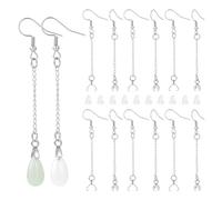 UNICRAFTALE 50 Uds Ganchos para Pendientes Calibre 22 cadena Larga de 62mm Accesorios para Gotas para los Oídos 304 ganchos para Pendientes de Acero Inoxidable con Ganchos de Metal