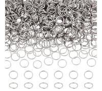 UNICRAFTALE 500 anillos de salto divididos de acero inoxidable de 10 mm con doble bucle, minianillos de metal pequeños, conectores para llaveros, joyas, collares, pulseras, aretes