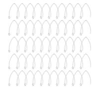 UNICRAFTALE 50pcs Ganchos para Pendientes de Acero Inoxidable Pin de 0.7 mm Alambre de Oreja con Bucle Pendientes de Tonos Plateados Hallazgo para Joyería de Pendiente 31x20x0.8 mm Agujero 2.3 mm