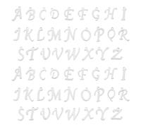 UNICRAFTALE 52 pieza de Dijes Del Alfabeto de Acero Inoxidable con Corte de Metal Colgantes de Letras AZ Dijes Colgantes para Manualidades Pendientes Pulseras Collares Color Acero Inoxidable