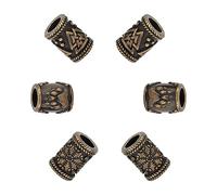 UNICRAFTALE 6 pieza3 estilosCuentas Europeas de Acero InoxidableCuentas de Agujero GrandeCuentas EspaciadorasCuentas de Columna con Huella de OsoHelm Of Awe ValknutCuentas de Metal de Bronce Antiguo