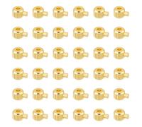 UNICRAFTALE 60 perlas de metal para apretar con chapado en oro de 18 quilates, perlas espaciadoras sueltas de metal, para la fabricación de joyas, accesorios, agujero de 0,9 mm