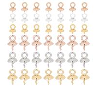 UNICRAFTALE 60 pieza 2 estilos 3 colores Colgantes Fianzas 304 fianzas de Clavija de Perla de Acero Inoxidable Colgante de Metal Pasador de Ojo Tornillo de Fianza Pasadores de Ojo Cierres Ganchos