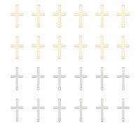 UNICRAFTALE 60 pieza de 2 colores de Acero Inoxidable con Conector de Cruz Eslabones de Crucifijo con Tema de Pascua Dijes de Cruz de Doble Agujero Lateral Colgantes de Eslabones Cruzados