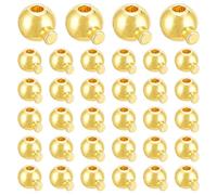 UNICRAFTALE 60 Piezas Cuentas Crimp Chapado Oro 18K Al Mayor Topes Alfiler Rondela Separadores Redondas para Joyería