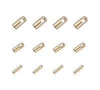 UNICRAFTALE 60pcs 3 tamaños 1.2 mm / 2 mm / 3 mm Extremos de Cordón Dorado 304 Tapas de Extremo de Acero Inoxidable Terminadores de Cordón de Cuero Tapas de Cuentas de Punta para Fabricación de Joyas