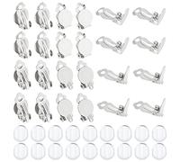 UNICRAFTALE 60pcs Clip-on Pendientes Hallazgos DIY Arete Clip 304 Acero inoxidable Clip-on Arete Convertidor Plana Redonda Pendientes No Perforados Almohadillas DIY Fabricación