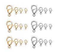 UNICRAFTALE 64pcs 4 tamaños Cierres de Garra de Langosta Cierres de Acero Inoxidable Cierres de Gancho Cierre de Cadena de Extremo Cierres para Hacer Joyas Collares Pulseras