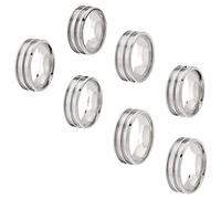 UNICRAFTALE 7pcs 7 Tamaños Anillos de Dedo de Banda Ancha 201 Ajustes de Anillo Ranurado de Acero Inoxidable Núcleo de Anillo En Blanco para Anillo de Incrustación Fabricación de Joyas Pulido