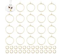 UNICRAFTALE 80 Piezas De Abalorios Pendientes De Aro De Acero Inoxidable QuirúRgico HipoalergéNico Vino Vidrio Encantos Anillos Con 120 Piezas De Anillos De Salto De Oro De Cuentas Pendientes Aros