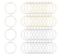 UNICRAFTALE 80 Uds 35mm 2 Colores Anillos de Abalorios de Copa de Vino hallazgos de Pendientes de Aro de Acero Inoxidable Abalorios de Pendientes de Colores Mezclados para Hacer Pendientes Pin 0.7mm