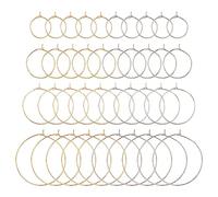 UNICRAFTALE 80pcs 4 TamañOs 2 Colores Copa de Vino Anillos Aros para Hacer Pendientes con Dijes Fornituras de Aro de Acero Inoxidable aros pendientes 15.5/20/25/35 mm