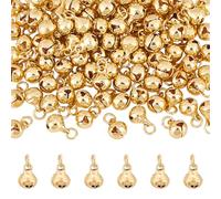 UNICRAFTALE about 100Pcs Real 18K Gold Plated Mini Bells Christmas Jingle Bell Dangle Charms Jewelry Making Charms for Necklace Bracelet Decor Pet Bell Dog Collar Bells Home Door Decor