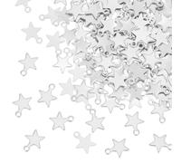 UNICRAFTALE Acerca de 200pcs Colgantes de Acero Inoxidable Encanto En Forma de Estrella Colgante de Pequeño Agujero para DIY Collar Pulsera Fabricación de Joyas 10x7x1 mm Agujero 1 mm