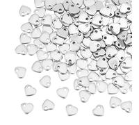 UNICRAFTALE Acerca de 200pcs Colgantes de Acero Inoxidable Encantos En Forma de Corazón Pequeño Agujero Colgante para Collar DIY Pulsera Fabricación de Joyas 6x6x1 mm Agujero 1 mm