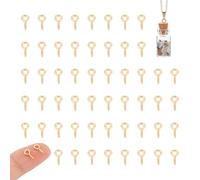 UNICRAFTALE Alrededor de 150 unidades de tornillos reales chapados en oro de 18 quilates con ojo, tornillo dim etal ojo Peg Bails ojal cierres roscados ganchos para trabajos anuales DIY colgantes de